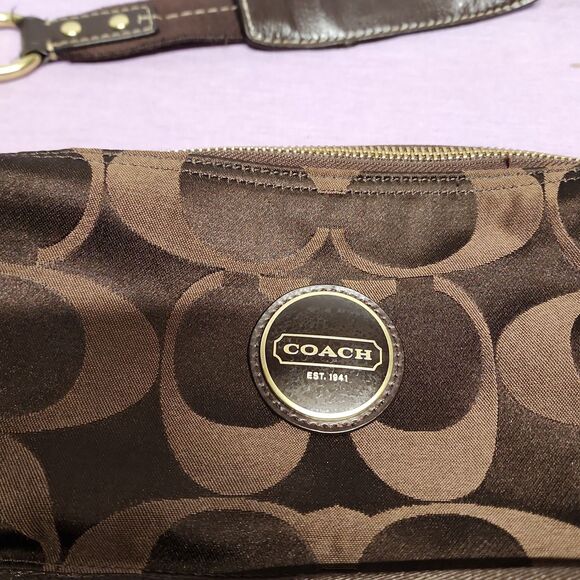 Coach Signature C's Stripe Sateen hobo shoulder bag - Picture 6 of 8